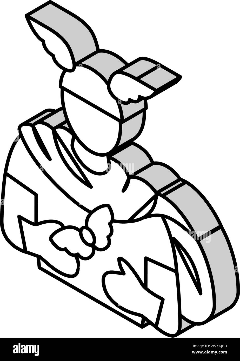 hermes griechischer Gott Mythologie isometrische Icon Vektor Illustration Stock Vektor