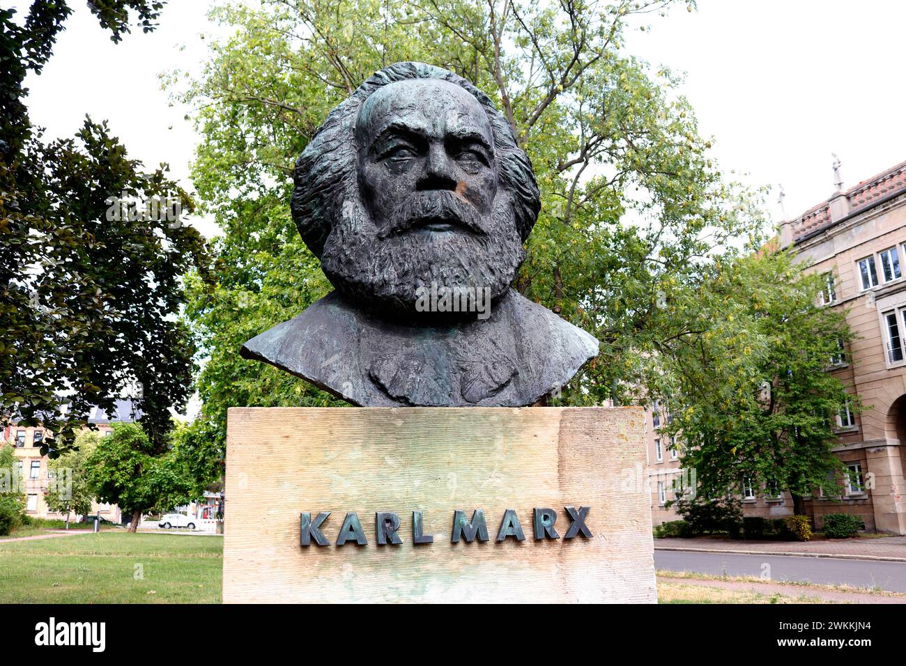 Karl Marx Buste/ Skulptur, Dessau (nur für redaktionelle Verwendung. Keine Werbung. Referenzdatenbank: http://www.360-berlin.de. © Jens Knappe. Bildq Stockfoto