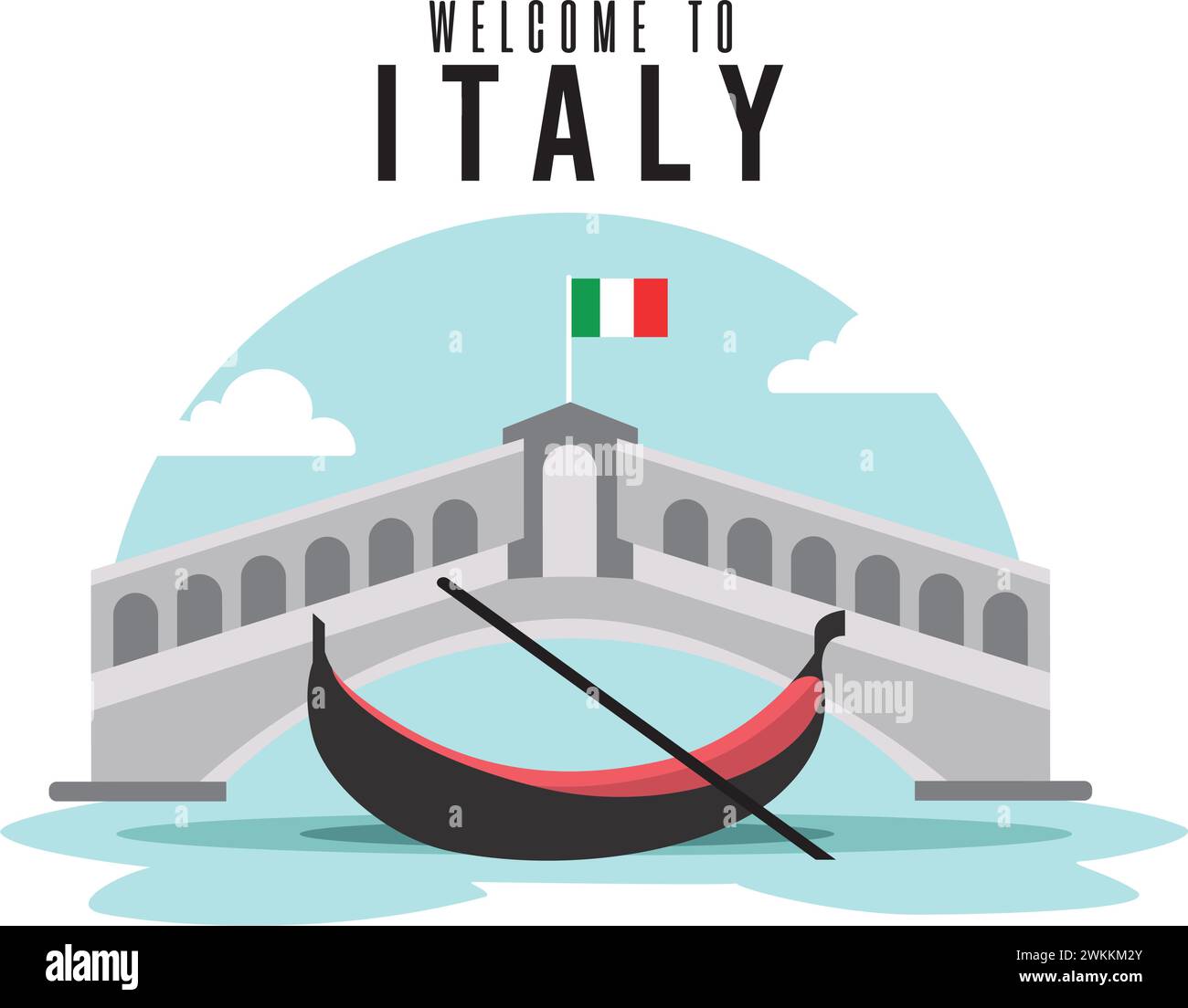 Isolierte venedig Brücke Wahrzeichen Italien Reise Postkarte Vektor Stock Vektor