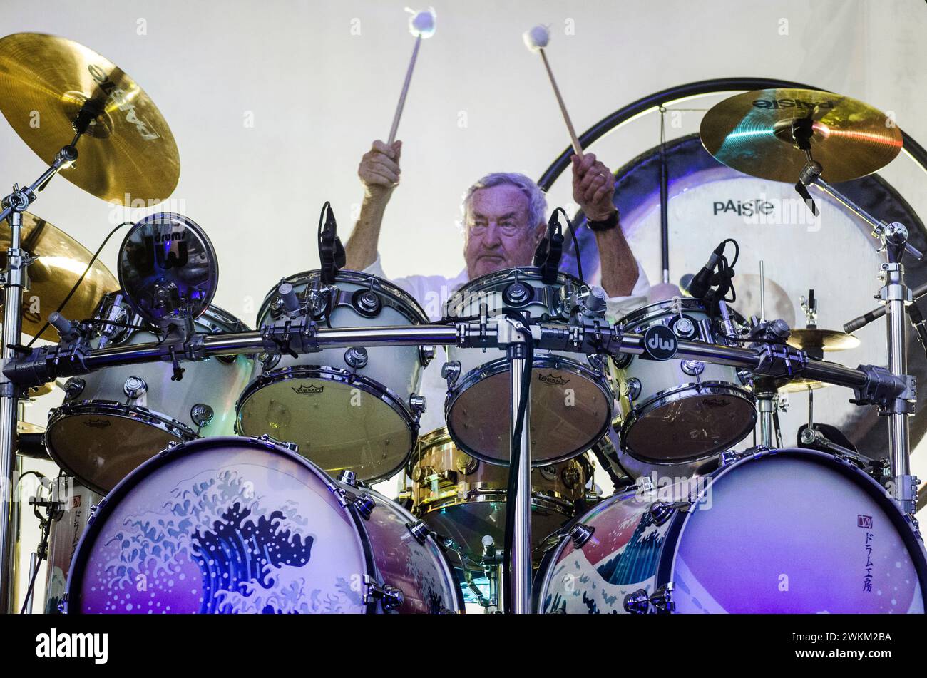 Nick Mason (Pink Floyd Schlagzeuger) trat im Juni 2022 mit Saucerful of Secrets in Technopolis, Athen/Griechenland auf Stockfoto