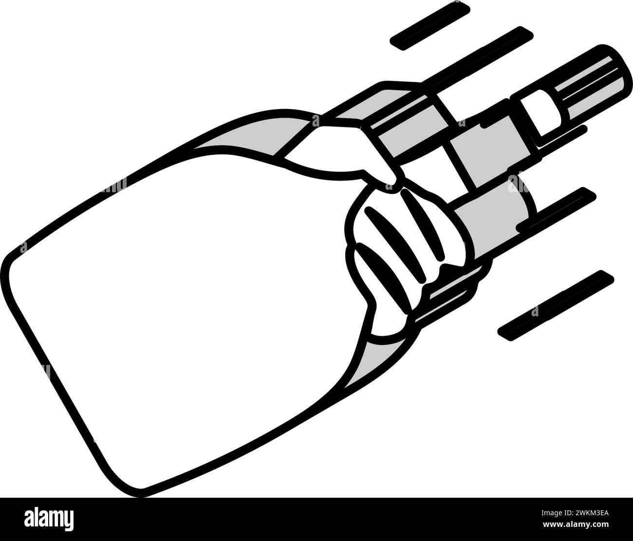 Hand Champagnerflasche Kork isometrische Icon Vektor Illustration Stock Vektor