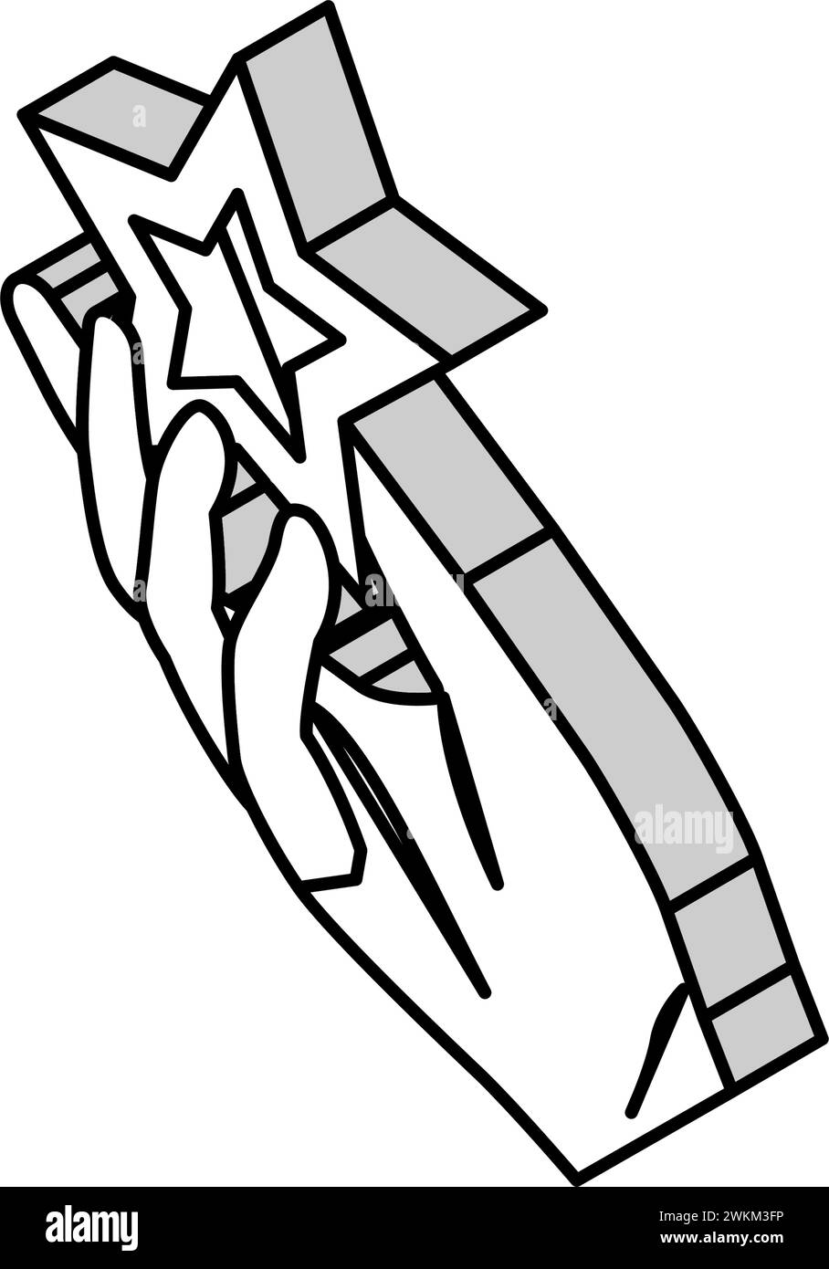 Hand halten Stern isometrische Symbol Vektor-Illustration Stock Vektor