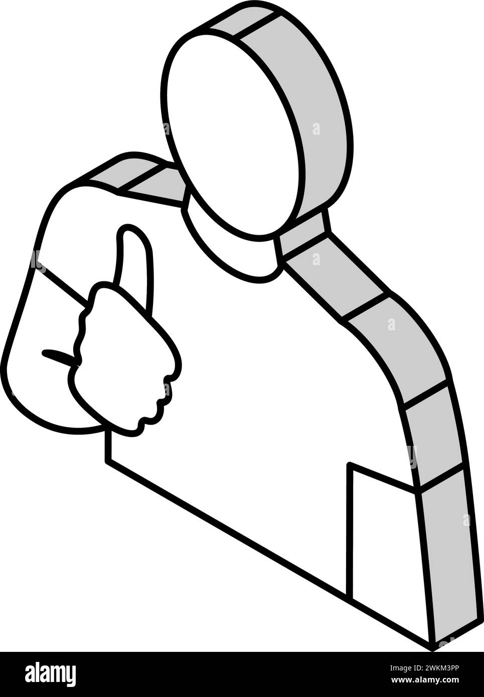Man zeigt eine Isometrie-Isometrie-Vektorgrafik der Klasse Stock Vektor