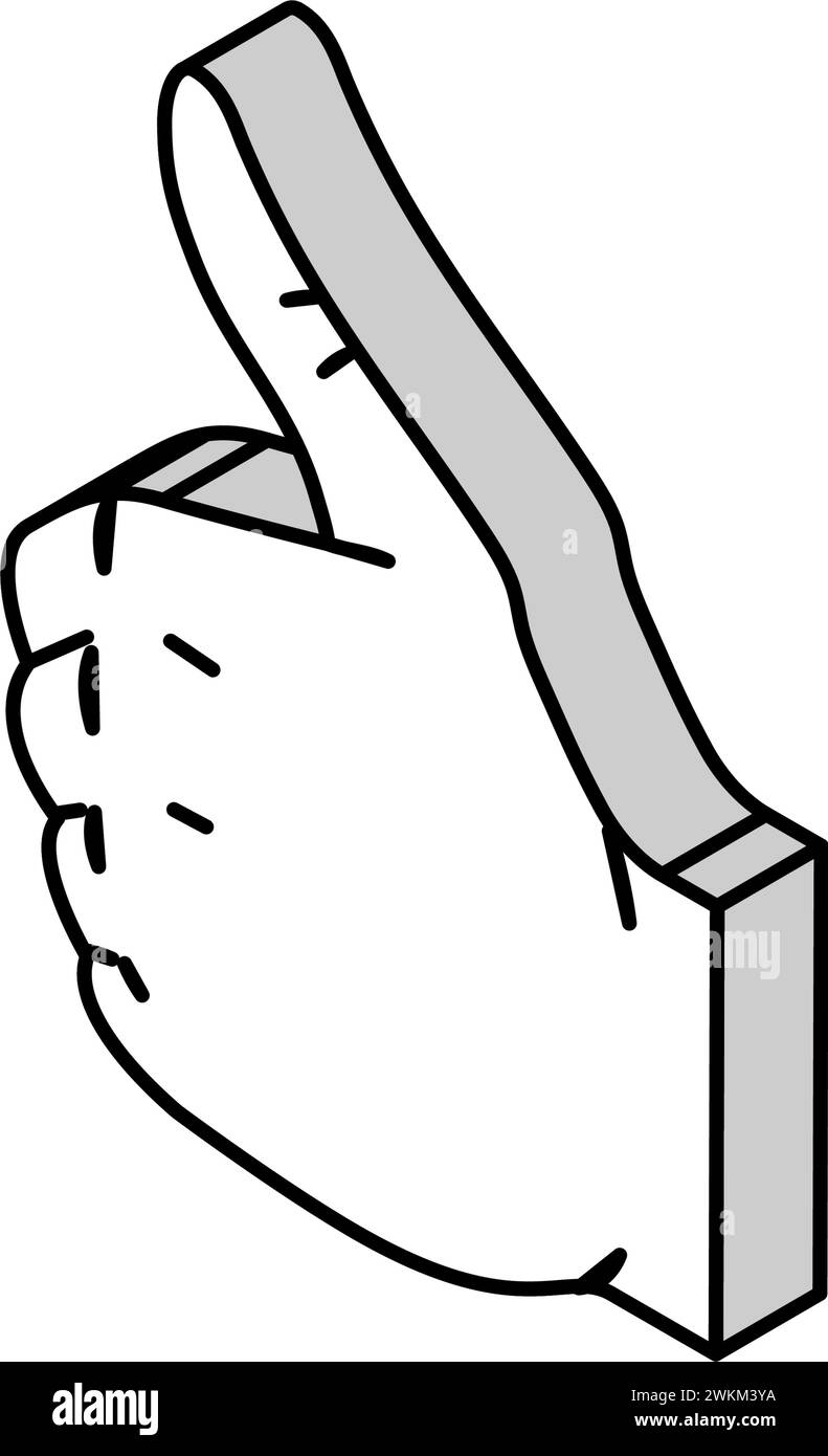 Die Handgeste zeigt die Isometrie der Klasse Stock Vektor