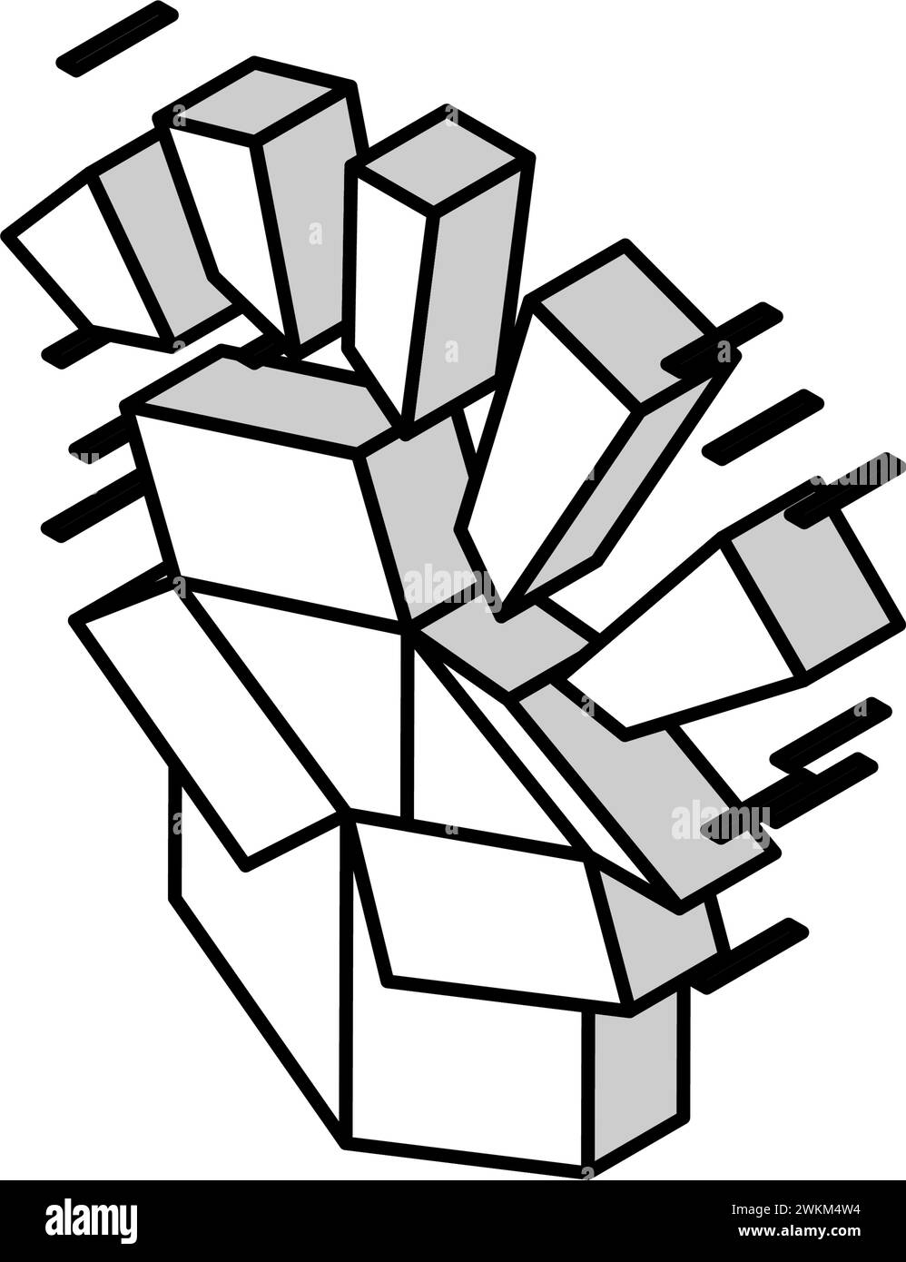 Überraschungsgeschenk Wow isometrische Icon Vektor Illustration Stock Vektor