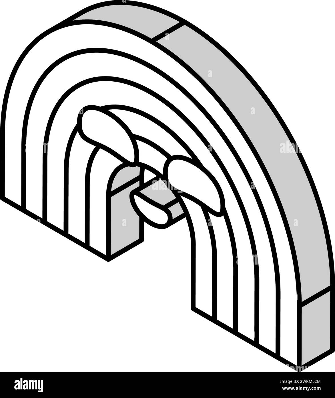 rainbow Smile Charakter isometrische Icon Vektor Illustration Stock Vektor