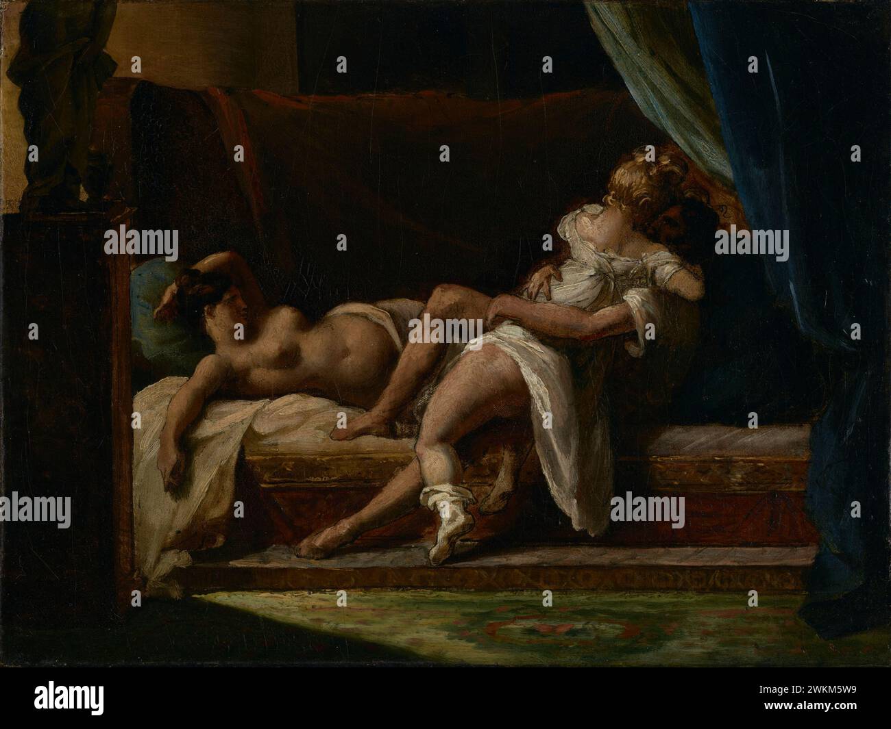 Drei Liebhaber; Théodore Géricault (Französisch, 1791 - 1824); 1817 - 1820; Öl auf Leinwand; 22,5 x 29,8 cm (8 7/8 x 11 3/4 Zoll); 95.PA.72 Stockfoto