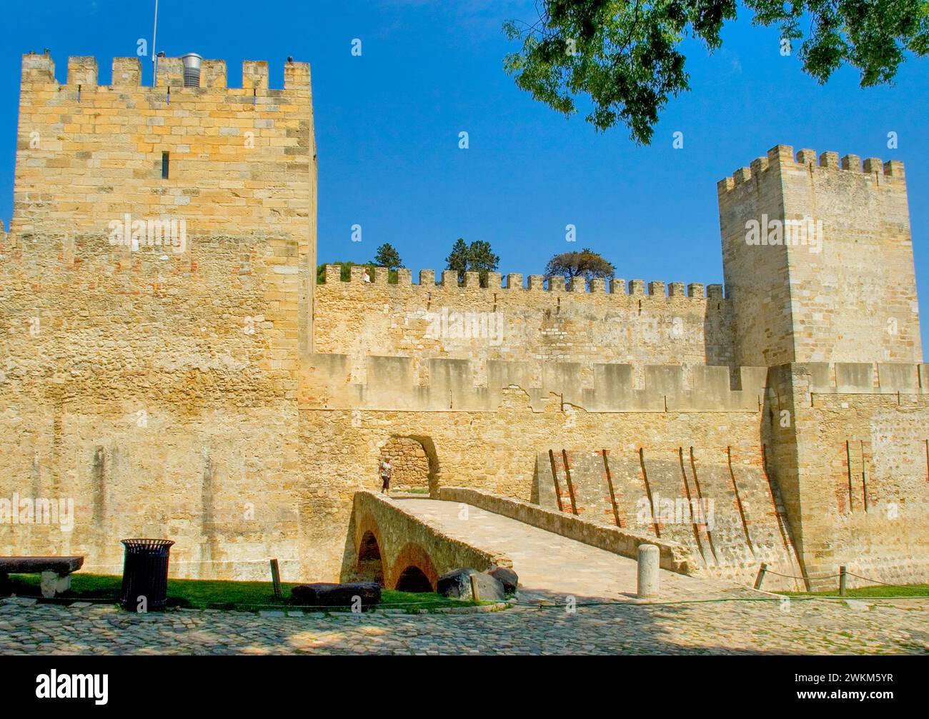 Schloss Sao Jorge, Blick auf Lissabon, das Schloss Saint George, Portugal, Europa, Portugal, Lissabon, Stockfoto