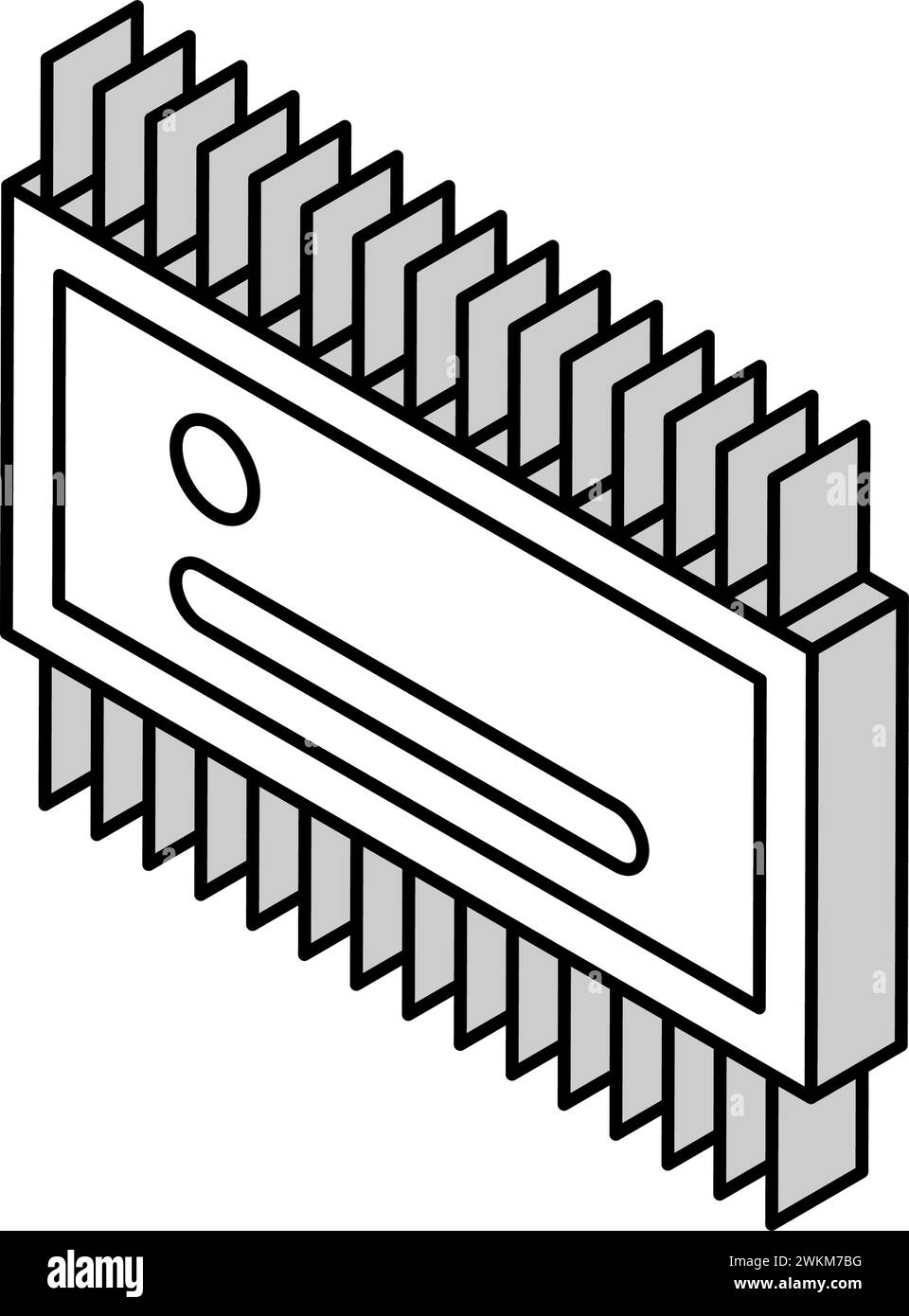 Vektordarstellung des isometrischen Symbols des Mikrocontrollers für Elektroingenieure Stock Vektor