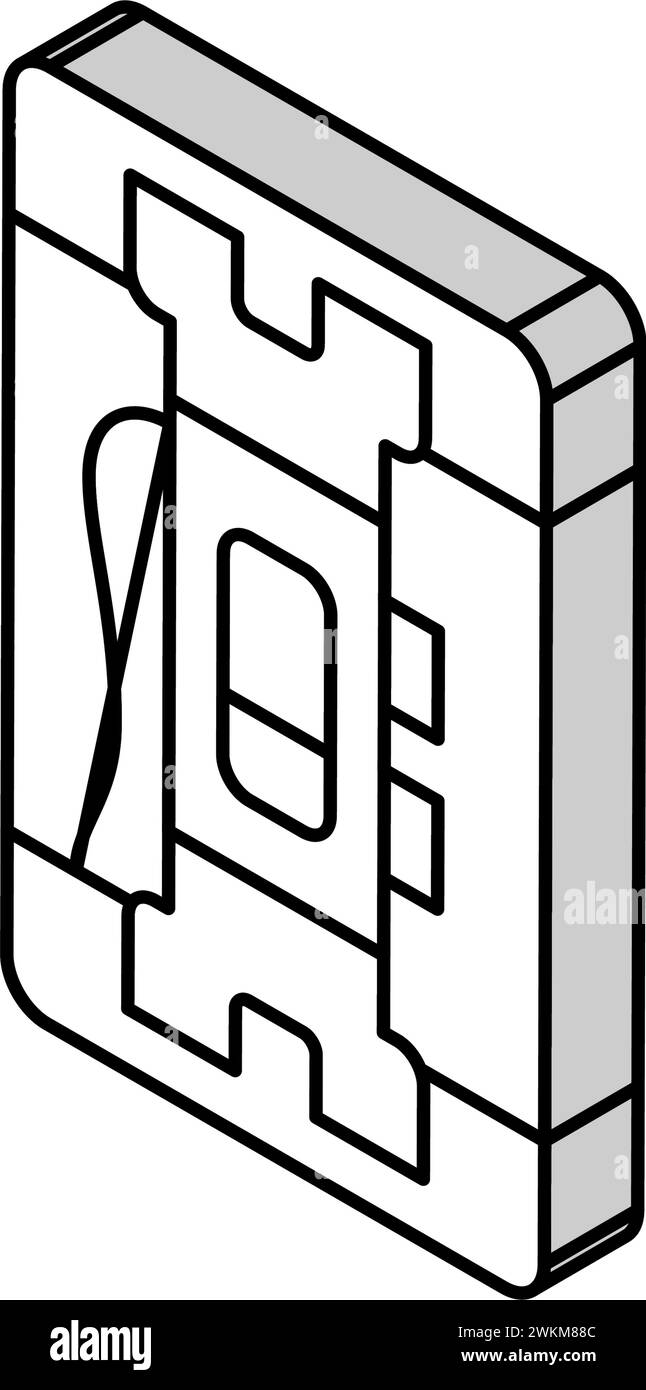 Vektordarstellung des isometrischen Symbols des elektrischen Schalters Stock Vektor