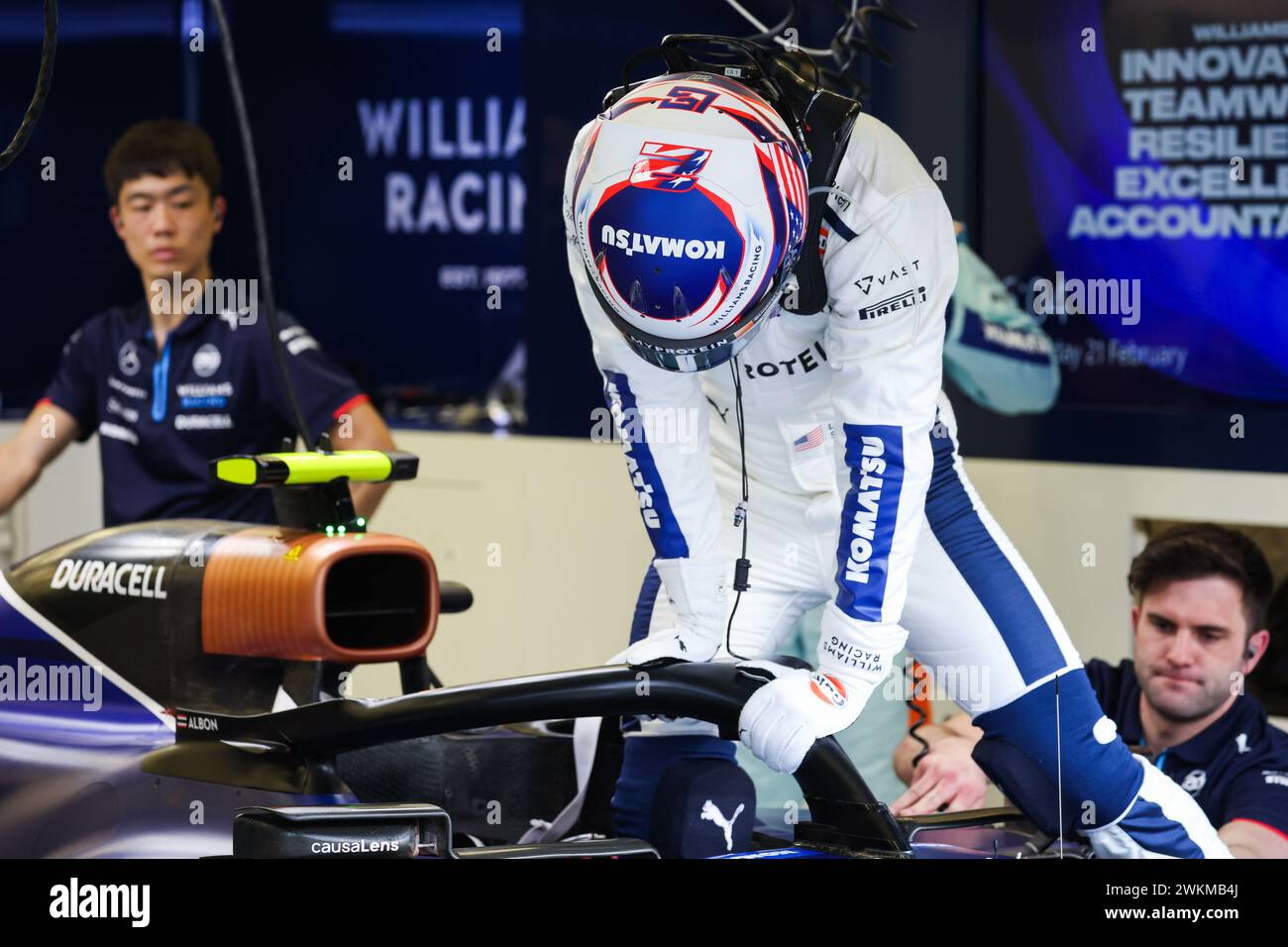 SARGEANT Logan (usa), Williams Racing FW46, Porträt während der Formel 1 Aramco Vorsaisontests 2024 der FIA Formel 1 Weltmeisterschaft 2024 vom 21. Bis 23. Februar 2024 auf dem Bahrain International Circuit in Sakhir, Bahrain Stockfoto