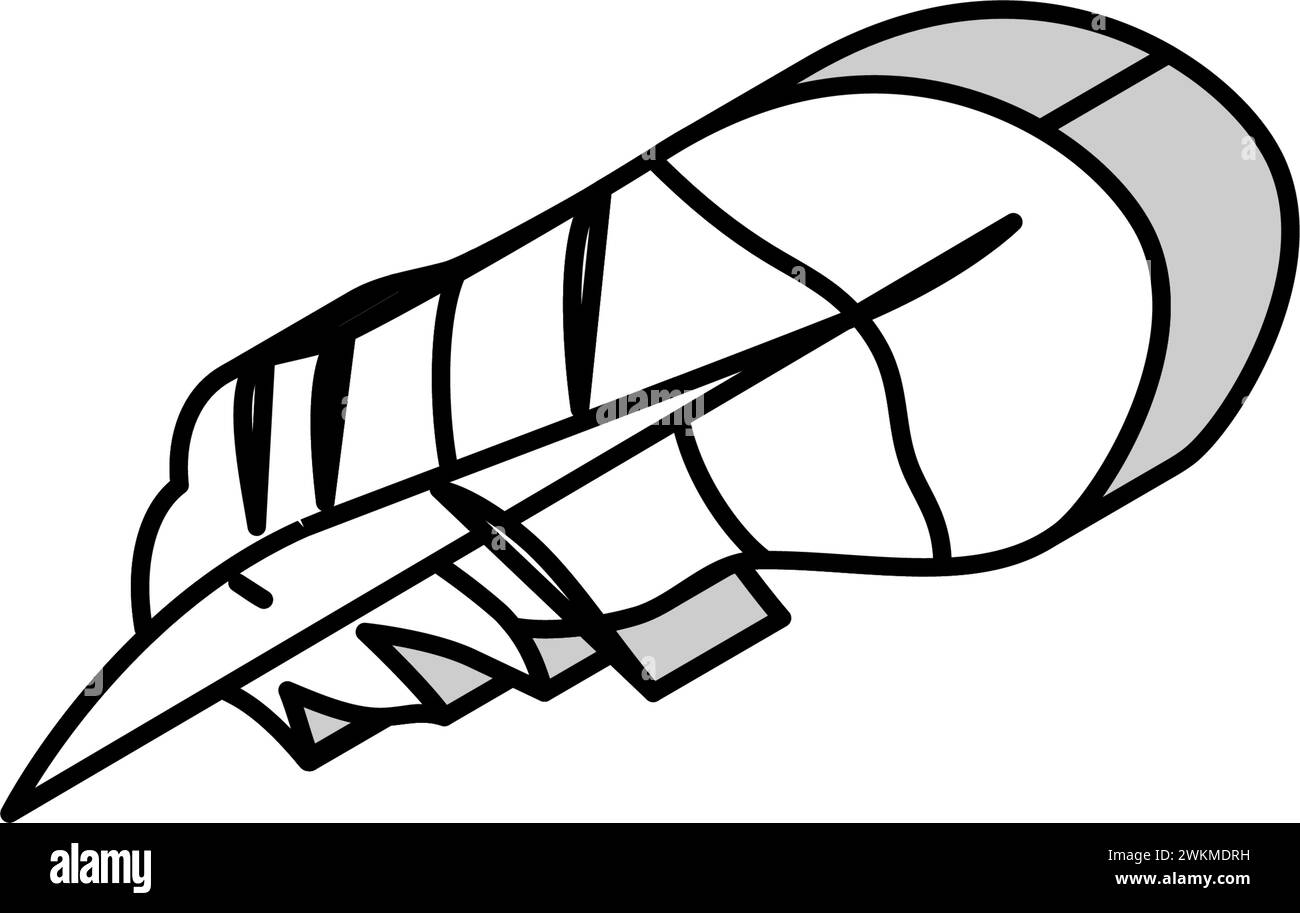 Federn Papageienvogel isometrische Icon Vektor-Illustration Stock Vektor