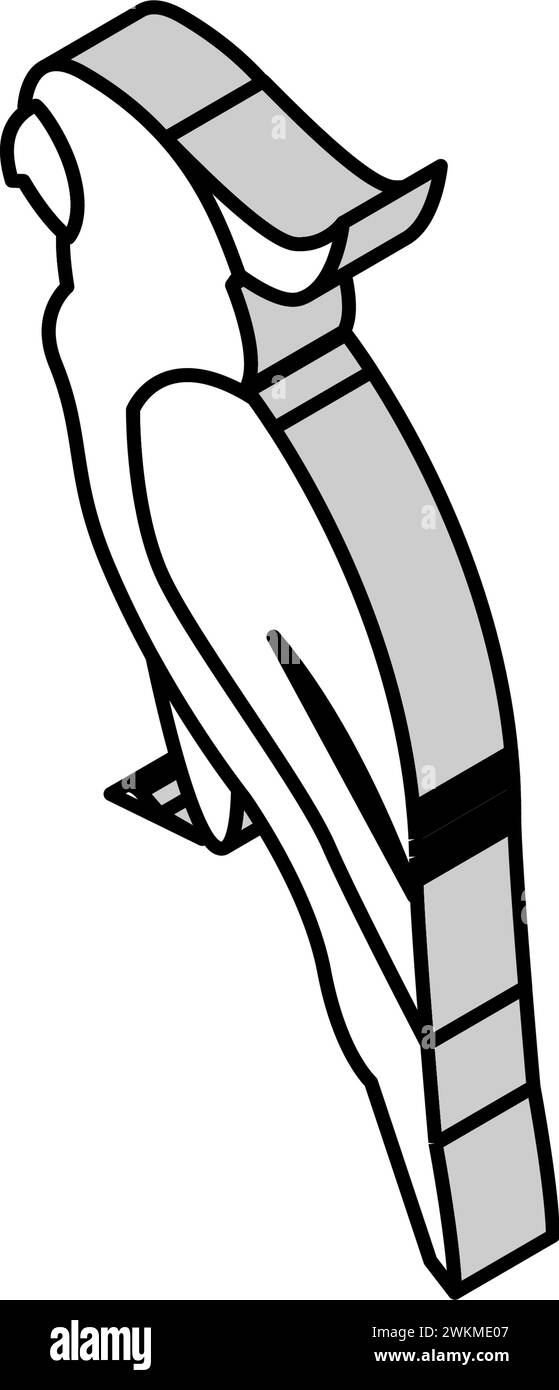 Kakadu Papageienvogel isometrische Icon Vektor Illustration Stock Vektor