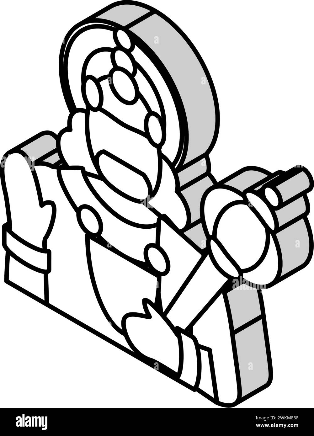 hanuman hinduismus Religion isometrische Ikonenvektorillustration Stock Vektor