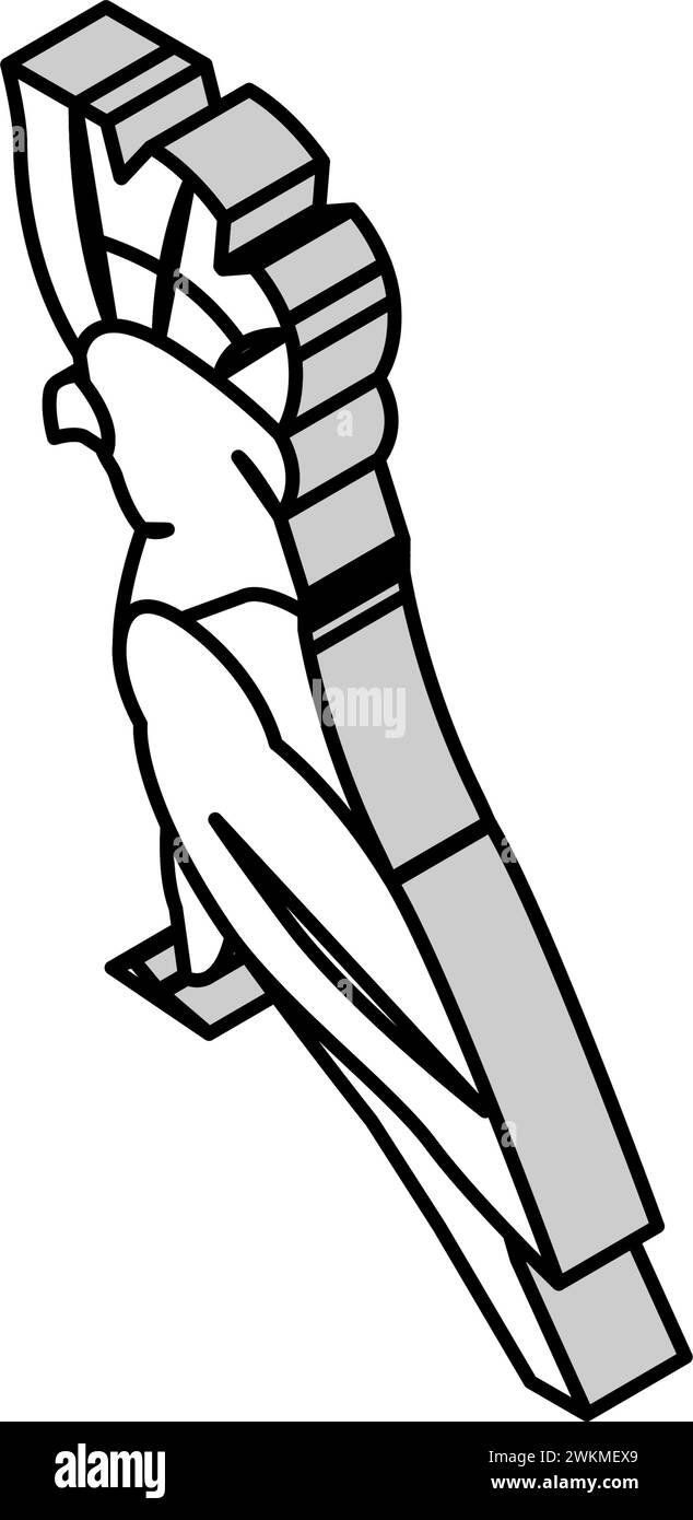 Kakadu Vogel Papagei isometrische Icon Vektor Illustration Stock Vektor