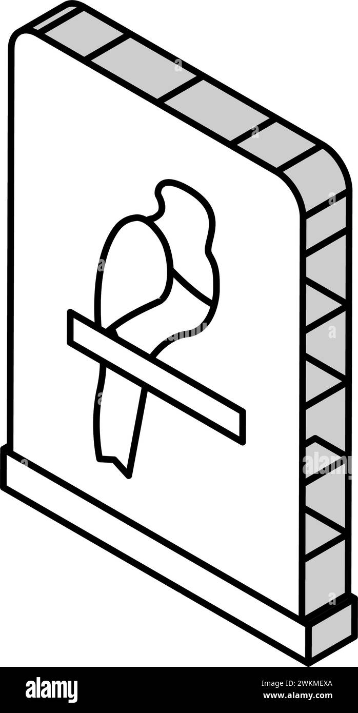 Käfig Papagei Vogel isometrische Icon Vektor Illustration Stock Vektor