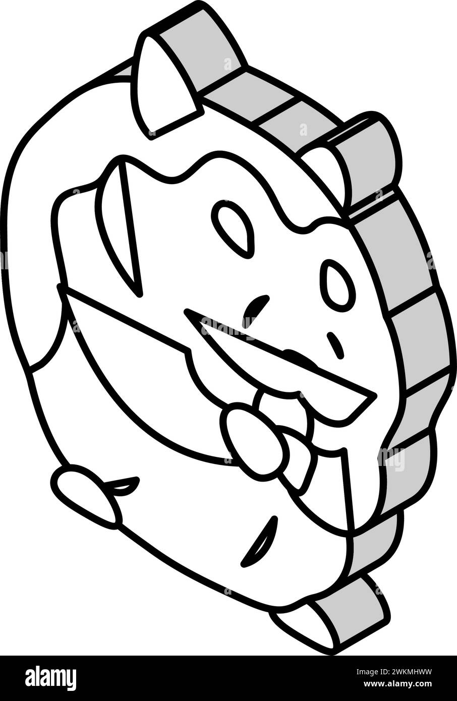 Hamster mit Nahrung Haustier isometrische Icon Vektor Illustration Stock Vektor