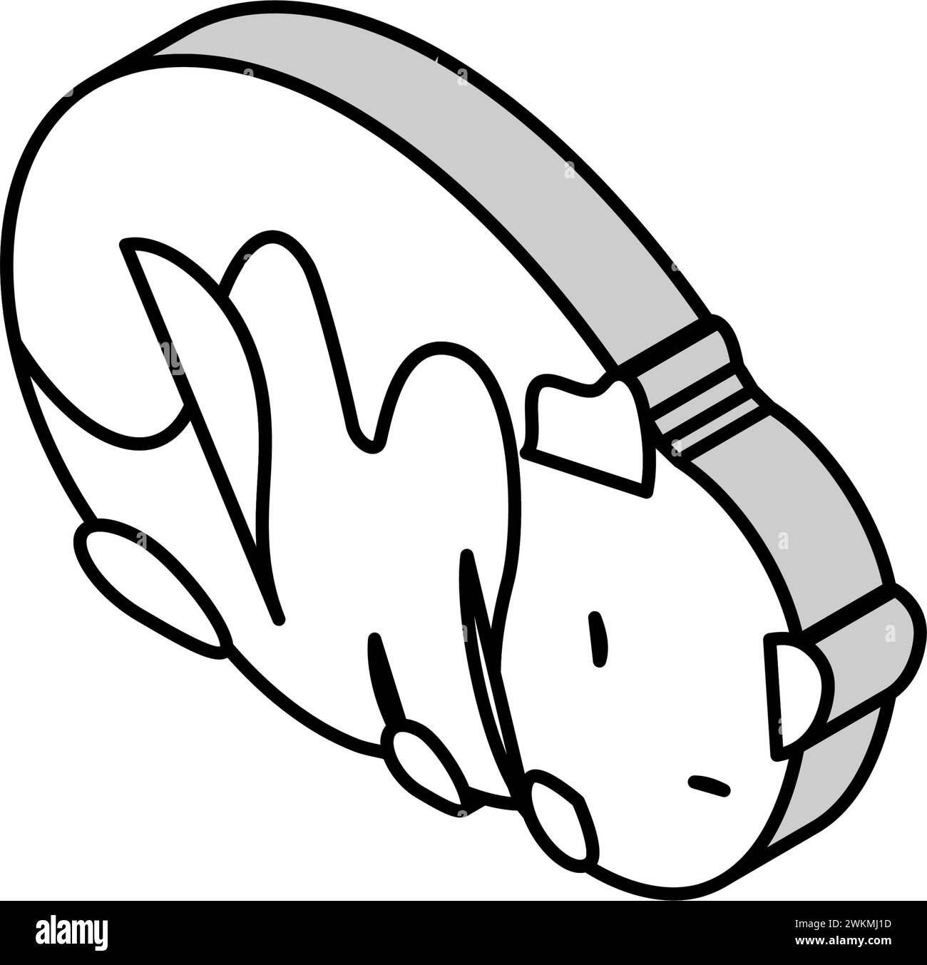 Hamster schlafendes Haustier isometrische Icon Vektor-Illustration Stock Vektor