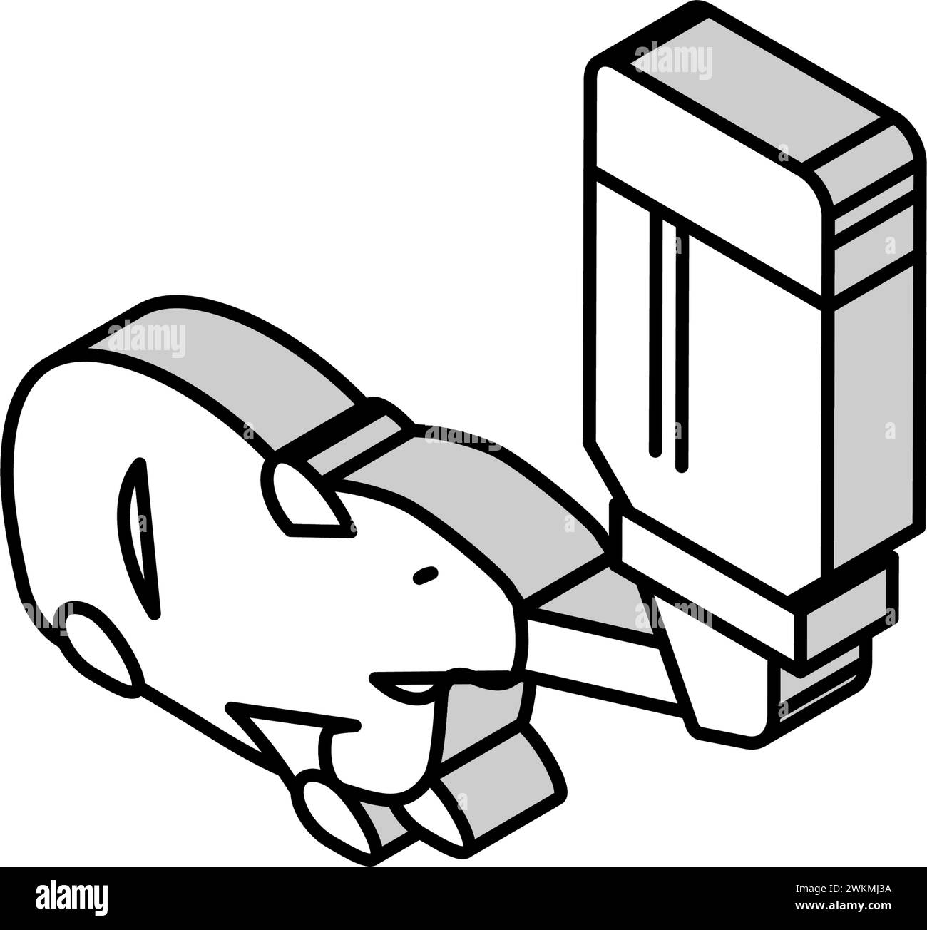 Hamster trinken Wasser isometrische Icon Vektor Illustration Stock Vektor