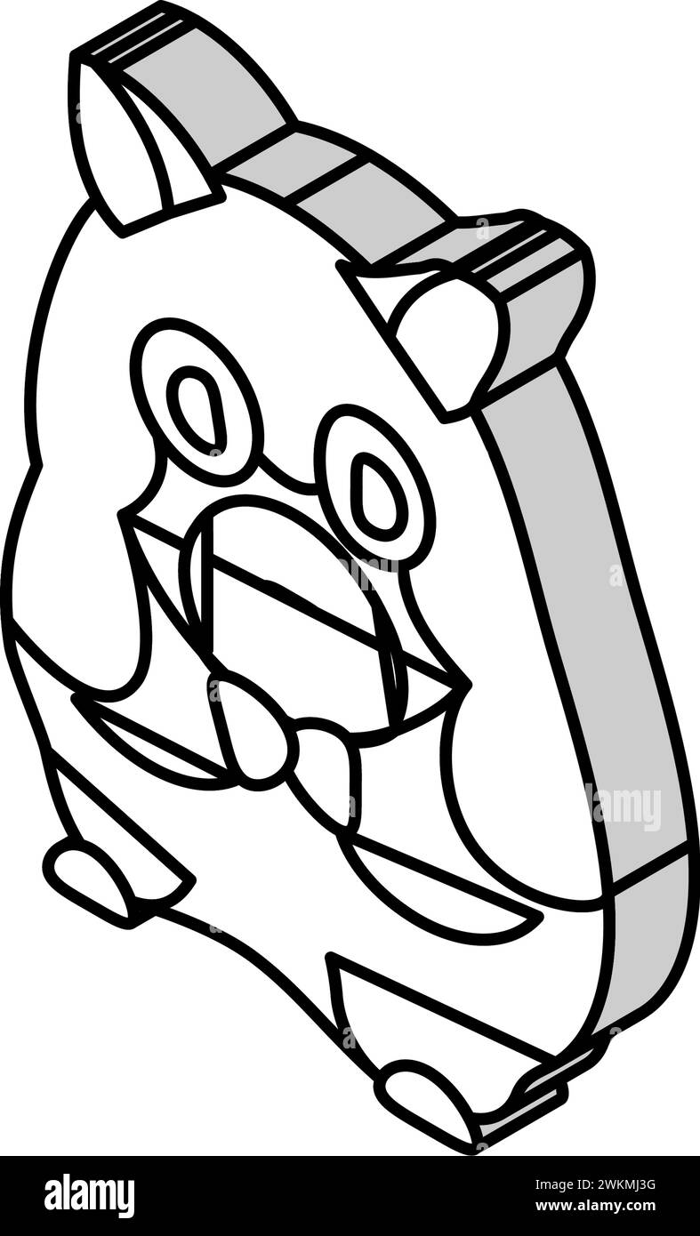 Niedlicher Hamster sitzender Haustier isometrische Icon Vektor Illustration Stock Vektor