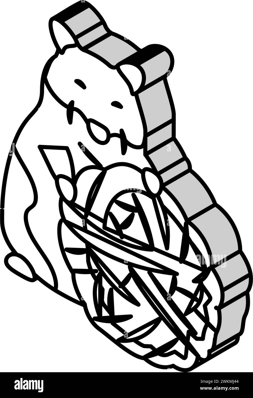 Hamster mit Spielzeug Haustier isometrische Icon Vektor Illustration Stock Vektor