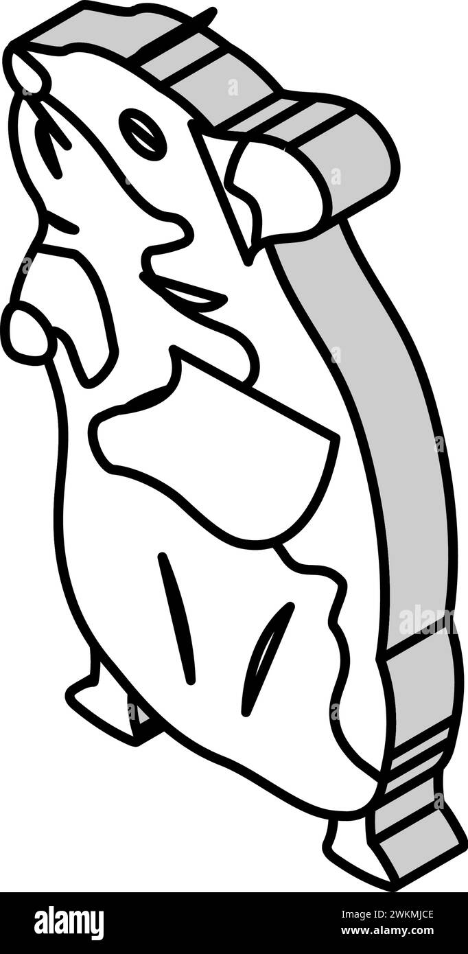 Hamster stehend Haustier isometrische Icon Vektor Illustration Stock Vektor