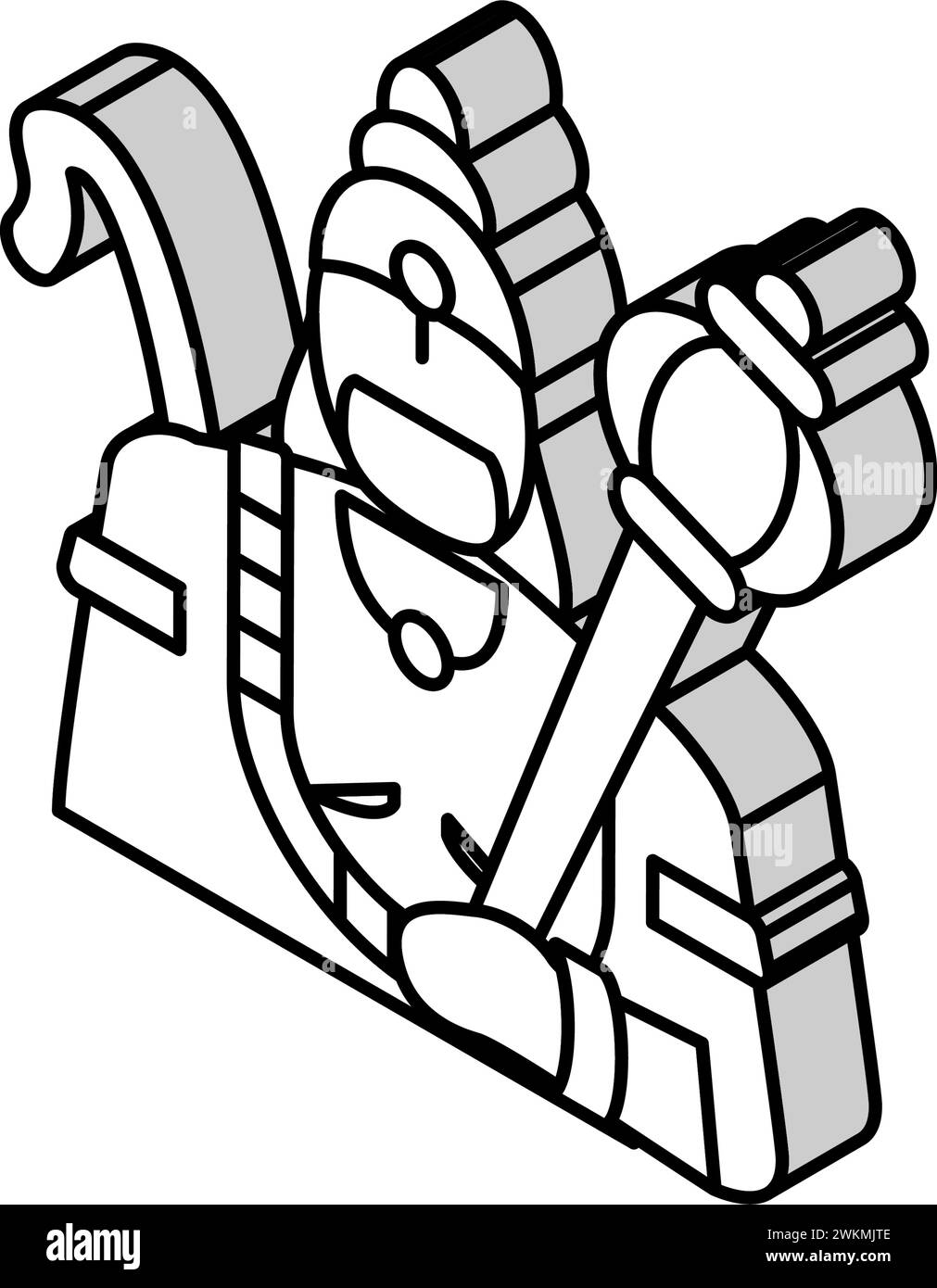 hanuman Gott indischer isometrischer Icon Vektor Illustration Stock Vektor