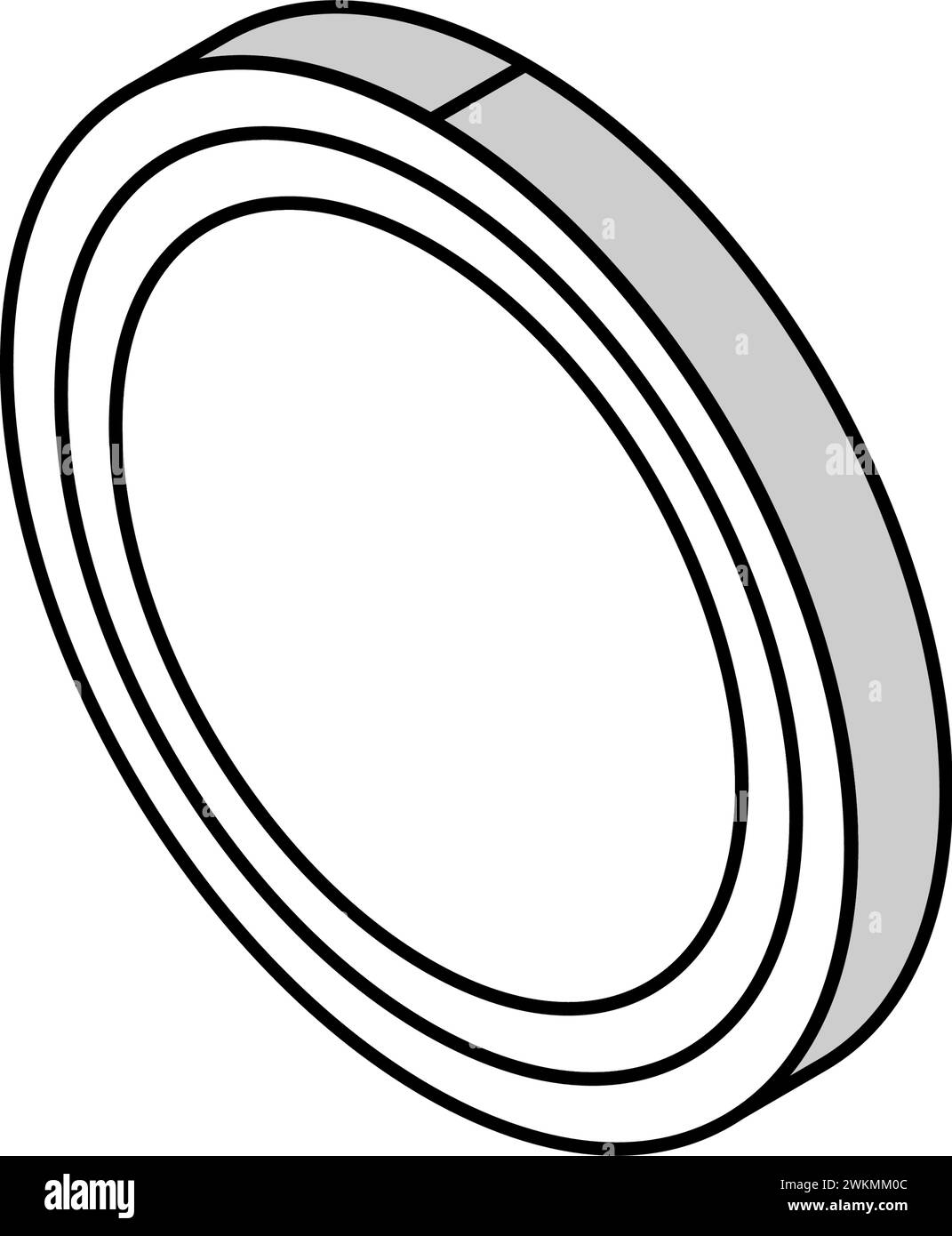 Vektordarstellung des isometrischen Symbols für den Fertigungsingenieur der Schleifscheibe Stock Vektor