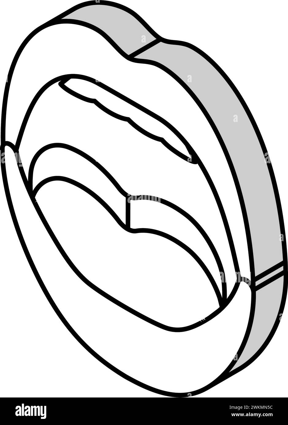 o Letter Mouth animiert isometrische Icon Vektor-Illustration Stock Vektor