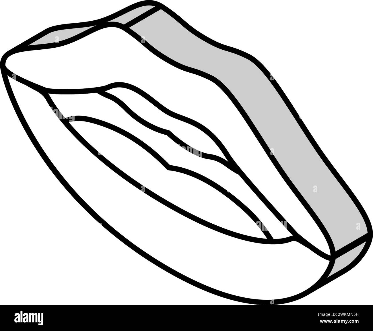 q W Letter Mouth animieren isometrische Iconvektorillustration Stock Vektor