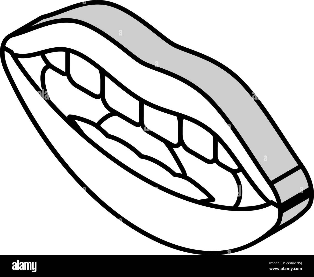 l Letter Mouth animieren isometrische Iconvektorillustration Stock Vektor