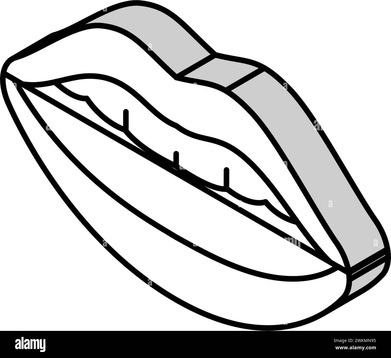 ee Letter Mouth animieren isometrische Iconvektorillustration Stock Vektor