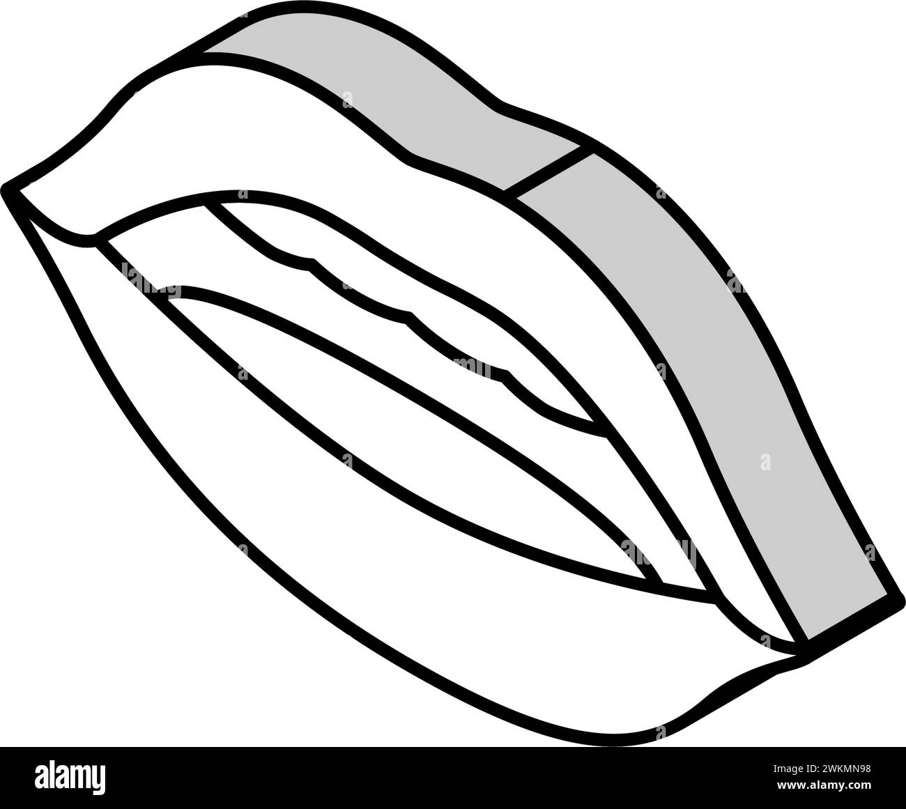 u Letter Mouth animieren isometrische Icon Vektor-Illustration Stock Vektor