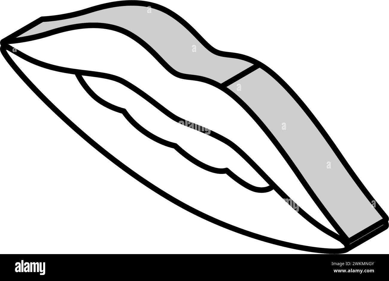 f V Letter Mouth animieren isometrische Symbolvektorillustration Stock Vektor