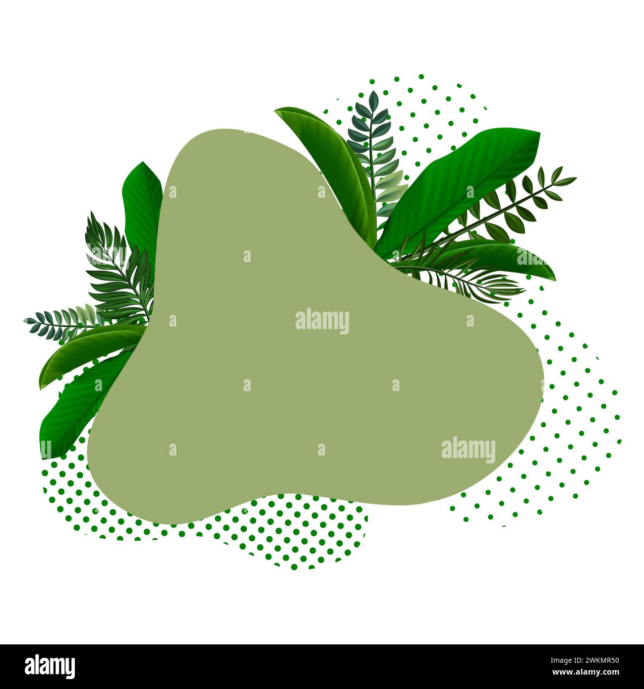Bannerschablone mit farbenfrohen exotischen tropischen Blumen, Monstera und Palmblättern im Sommer. Design für Werbung; Promotion; Flyer; Einladung; Auto Stockfoto
