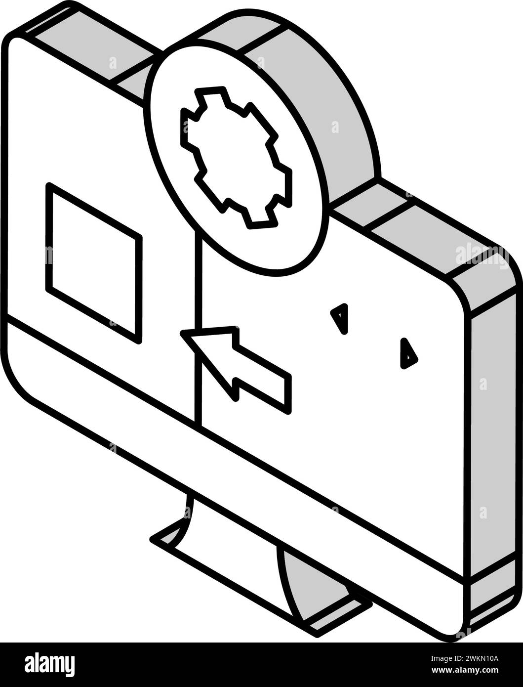 Isometrische Symbolvektorgrafik der Mikrocontroller-Programmierelektronik Stock Vektor