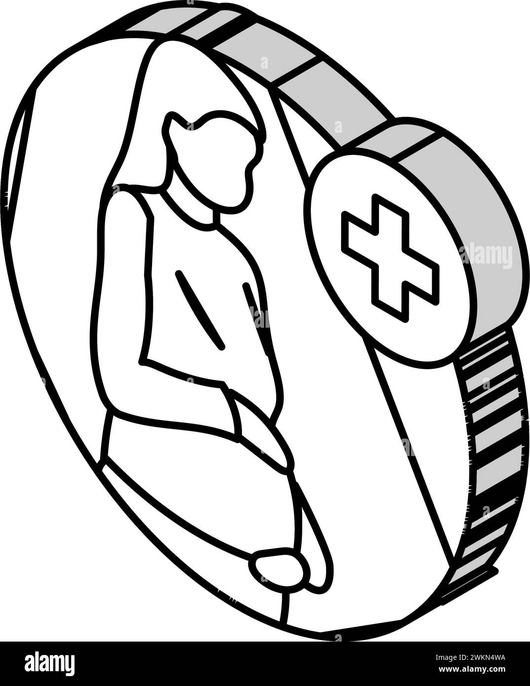 Mütterliche Gesundheit Gynäkologe isometrische Icon Vektor Illustration Stock Vektor