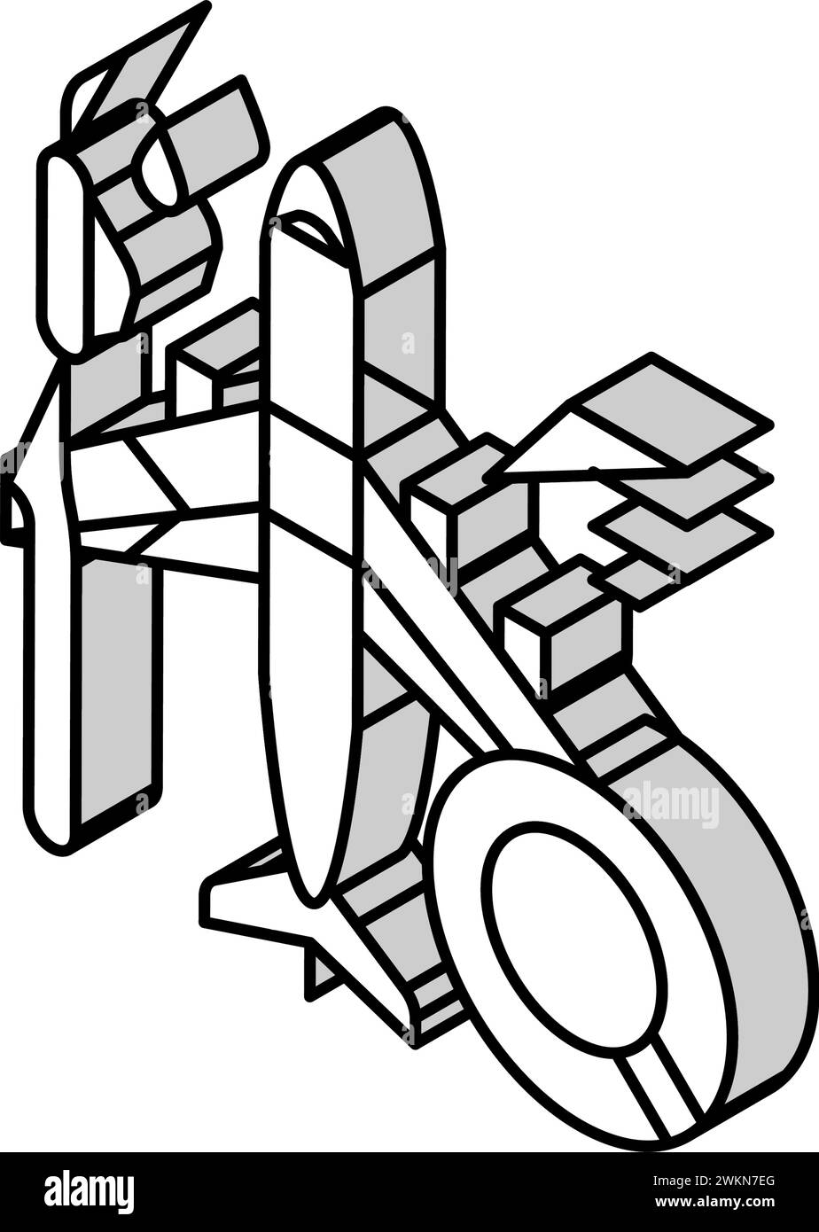 Treibstoffanalyse Isometrische Isometrie Vektorillustration des Flugzeugs Stock Vektor