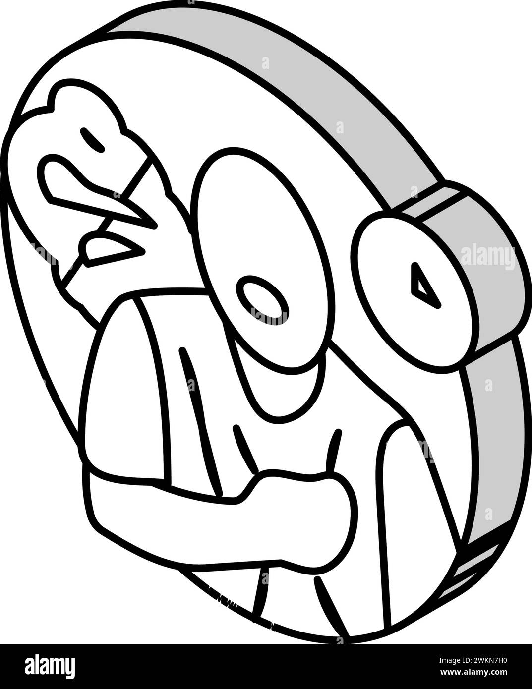 Isometrische Isometrie Iconvektor-Illustration der chronischen Hustenerkrankung Stock Vektor