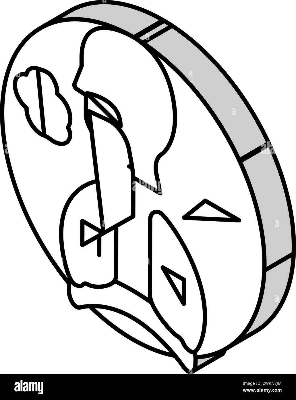 Persistierende Schluckauf-Krankheit Symptom isometrische Icon Vektor Illustration Stock Vektor