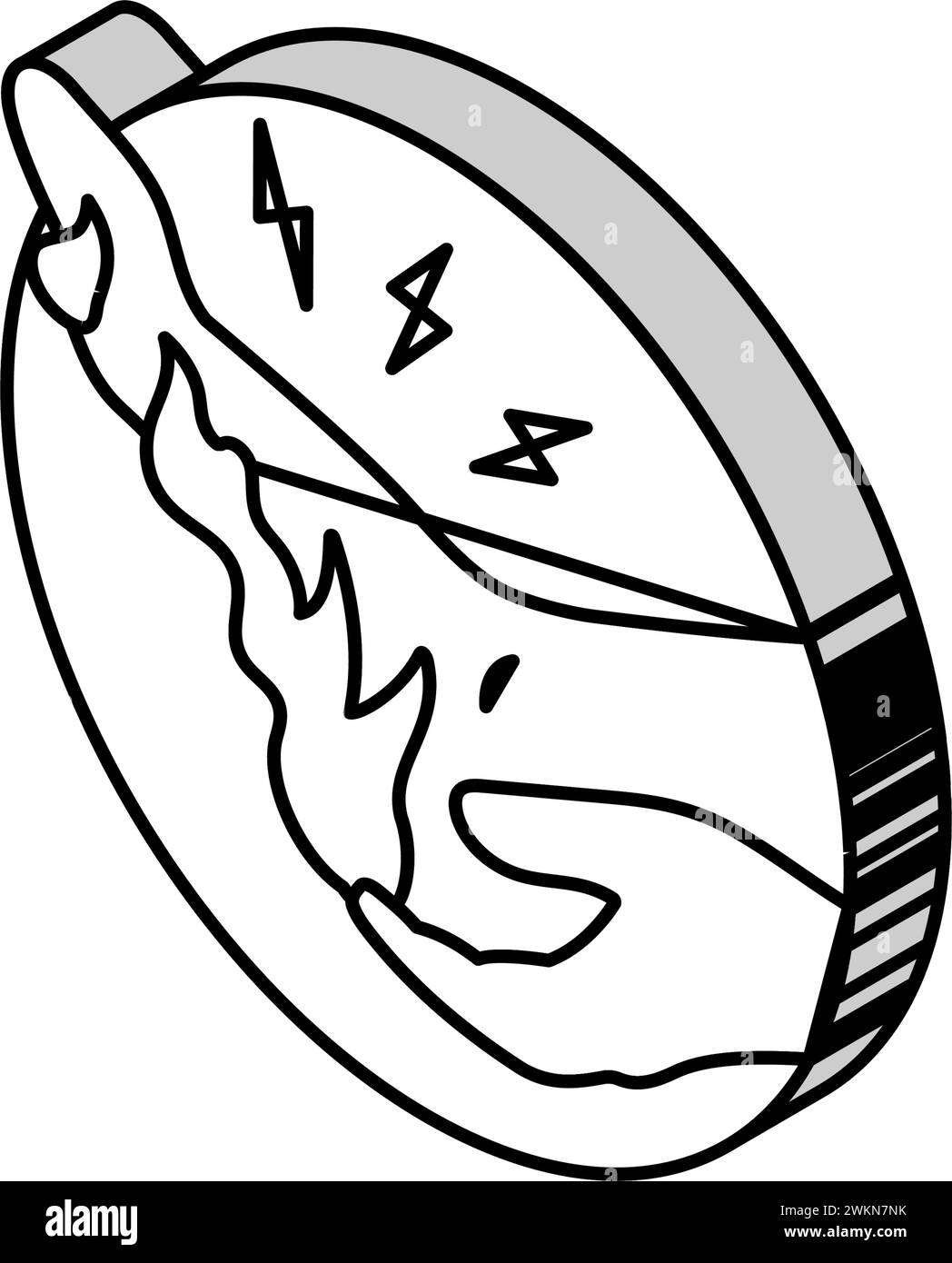 Sensation Brennen Krankheit Symptom isometrische Icon Vektor Illustration Stock Vektor