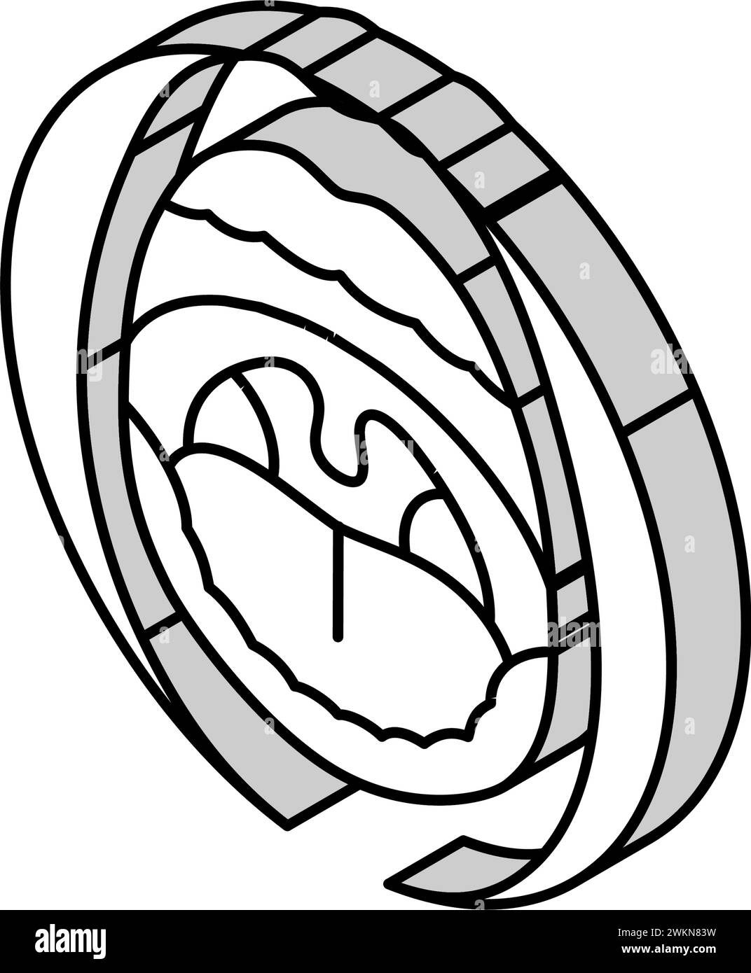 Geschwollene Tonsillen Krankheit Symptom isometrische Icon Vektor Illustration Stock Vektor