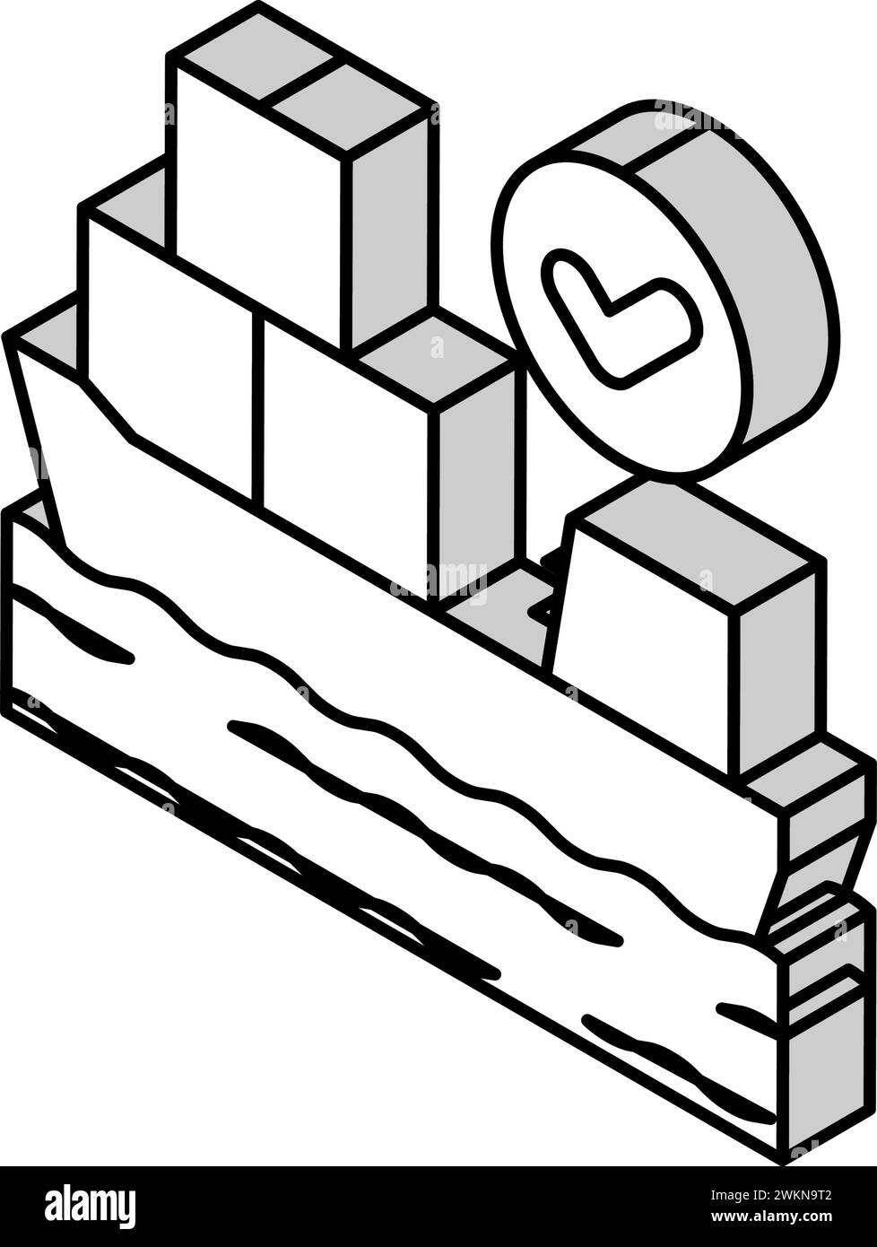 Isometrische Symbolvektorillustration des Logistikmanagers für Frachttransport Stock Vektor