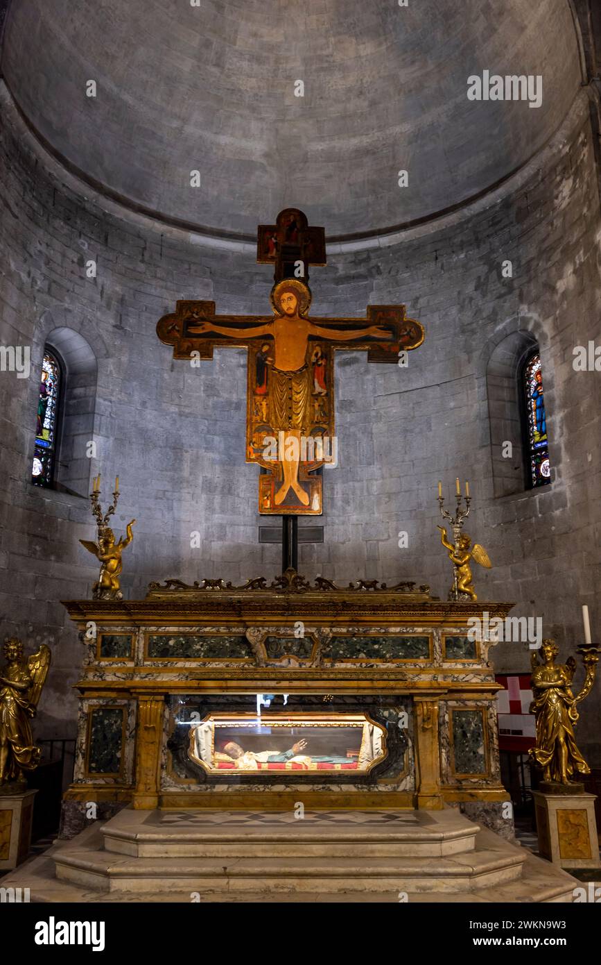 San Michele in Foro, die römisch-katholische Kirche aus dem 12. Jahrhundert in Lucca, Italien. Stockfoto