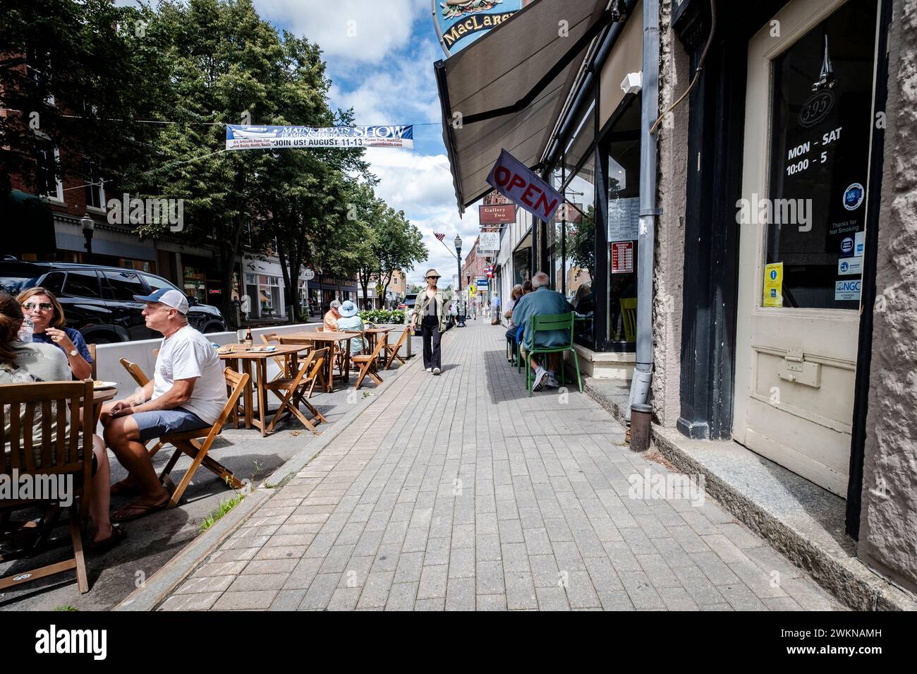 Straßen von Rockland Maine, USA Stockfoto