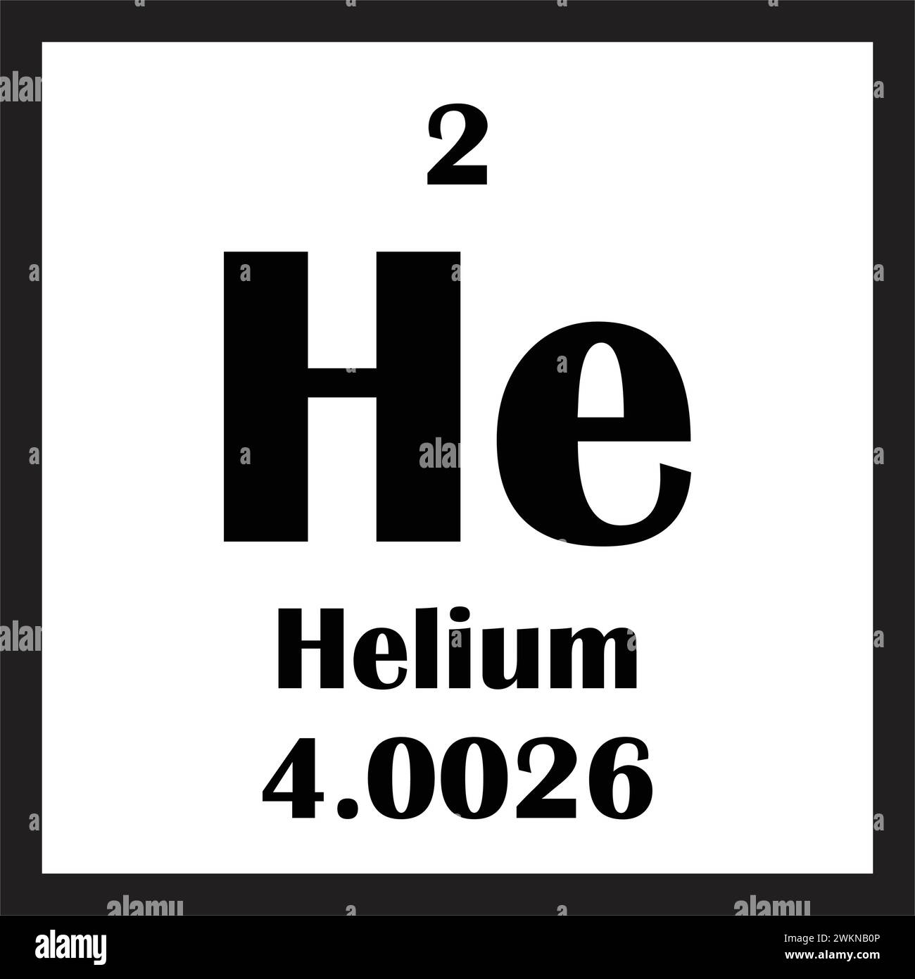 Helium chemisches Element Symbol Vektor Illustration Design Stock Vektor