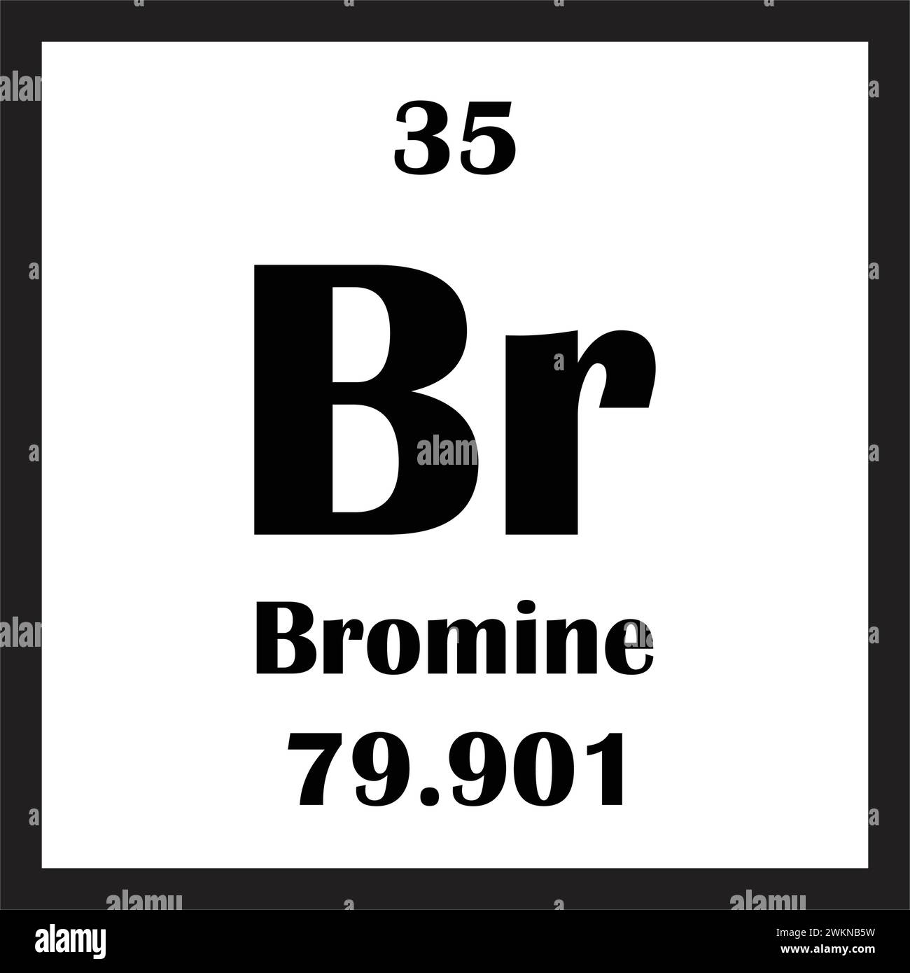 Bromchemisches Element Symbol Vektor Illustration Design Stock Vektor