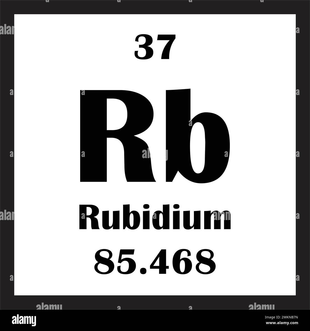Rubidium chemisches Element Symbol Vektor Illustration Design Stock Vektor