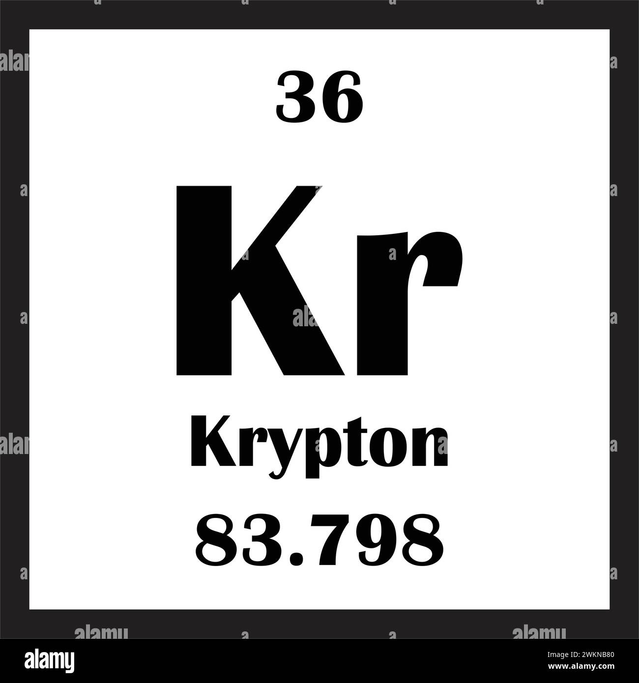 Krypton chemische Element Symbol Vektor Illustration Design Stock Vektor