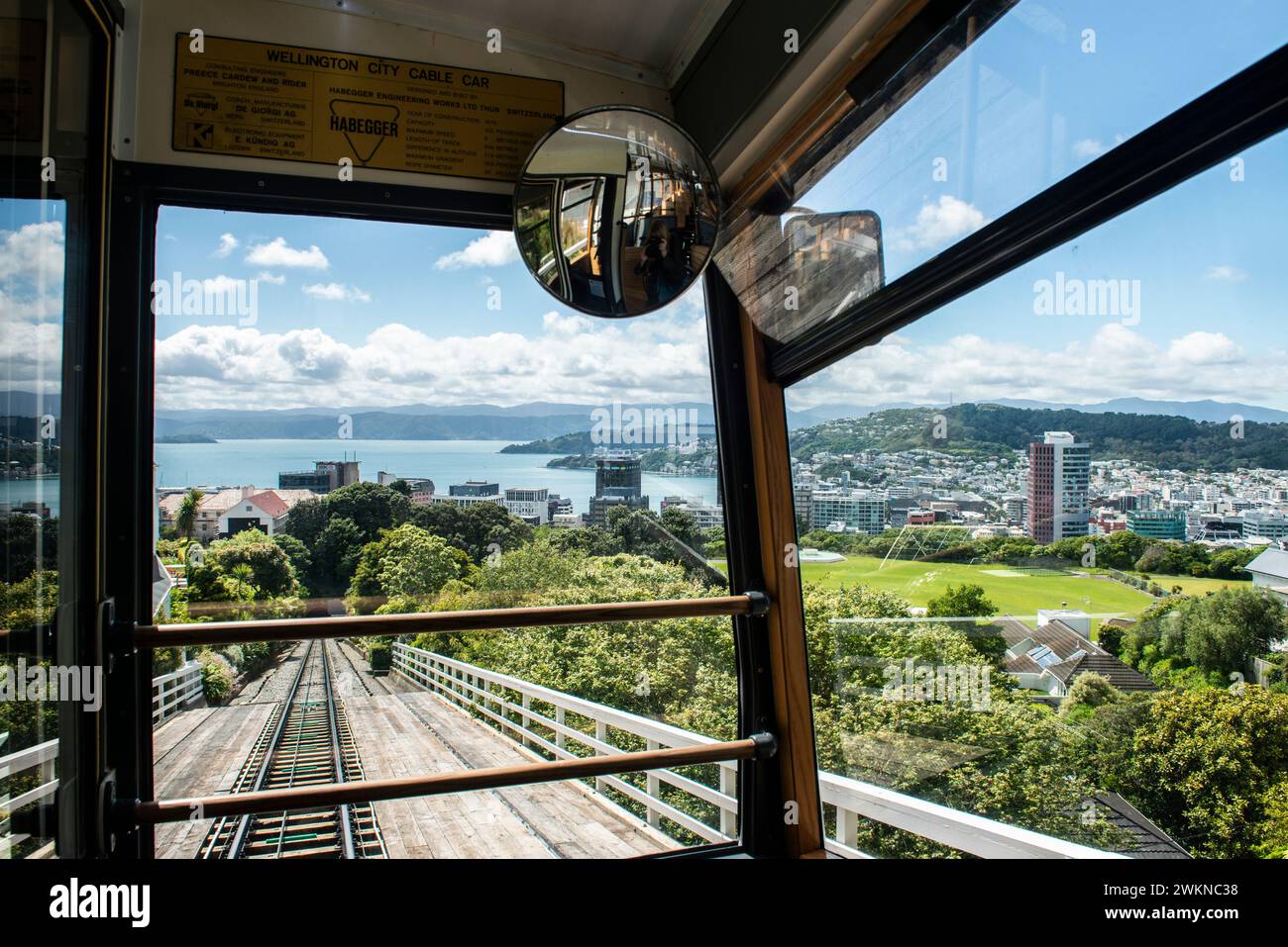Blick über die Stadt Wellington von der Cable Car, Neuseeland Stockfoto